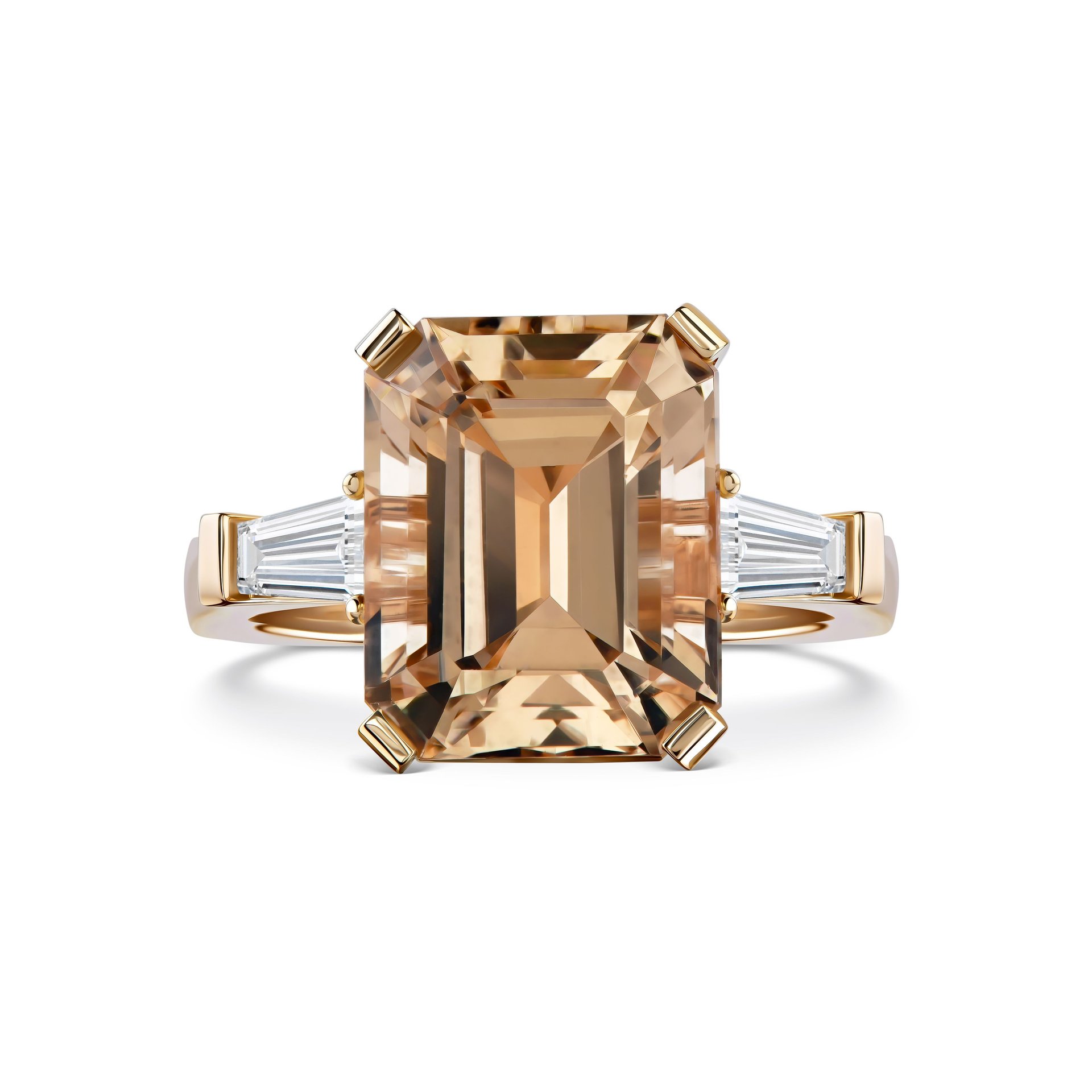 Кольцо с морганитом 6.78 карат в жёлтом золоте от Parure Atelier