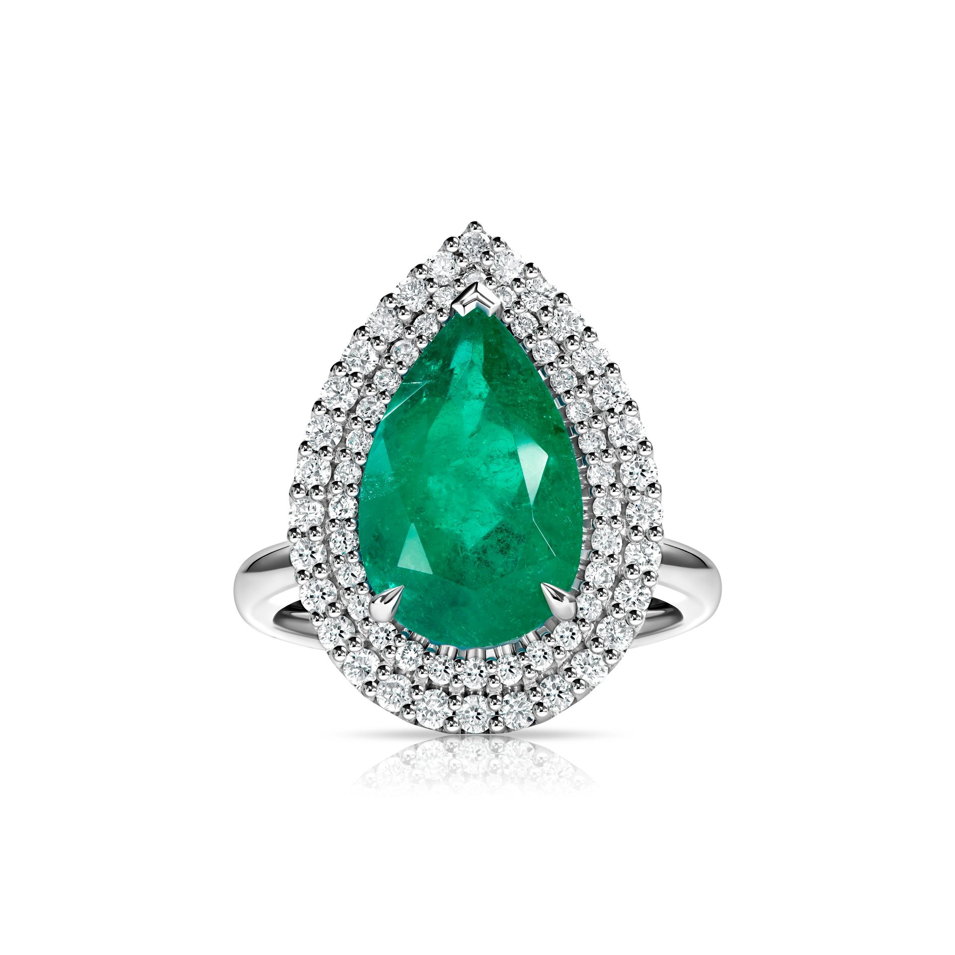 Кольцо с крупным изумрудом 4.12 карата в элегантном дизайне Parure Atelier