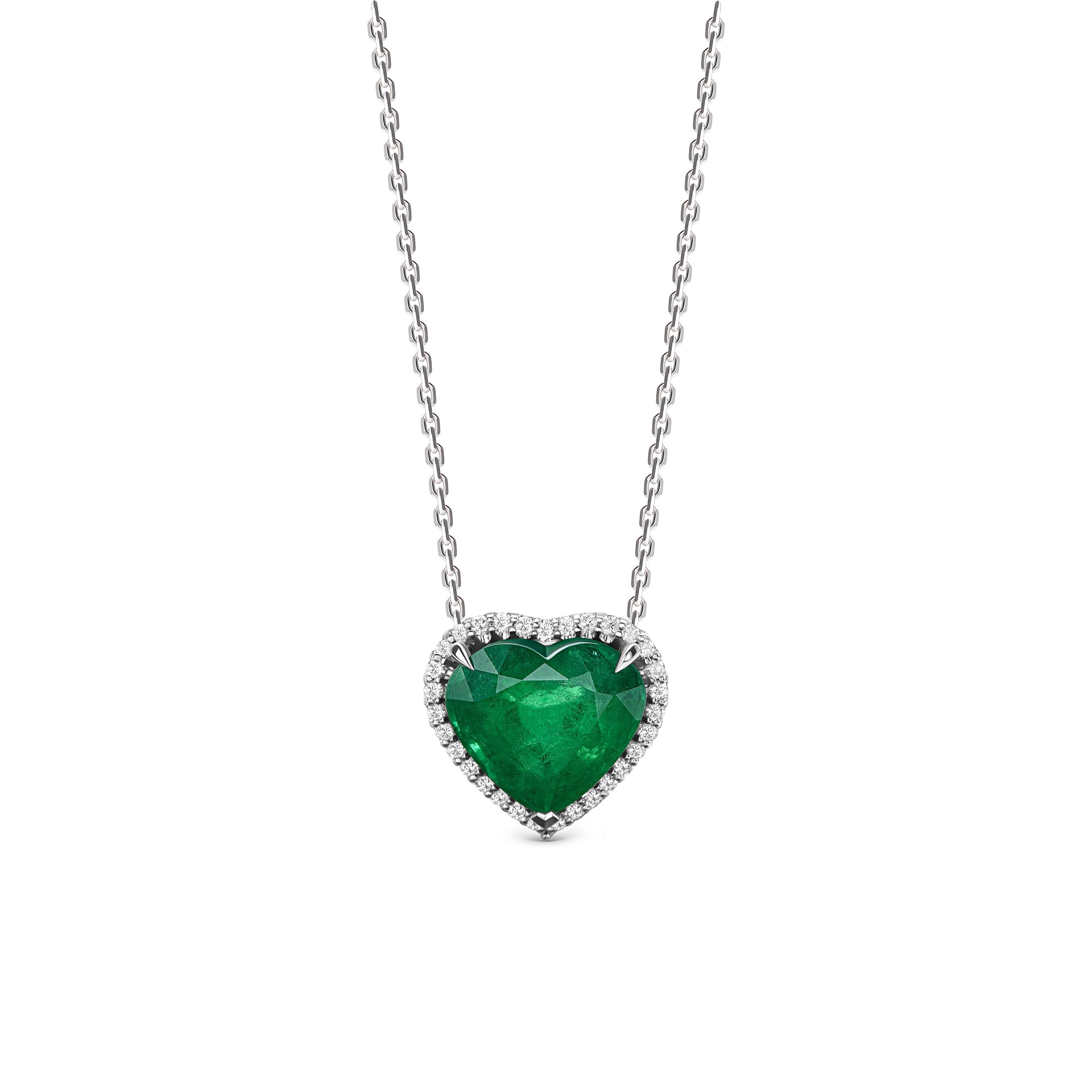 Подвеска с изумрудом 5.2 карат в белом золоте от Parure Atelier