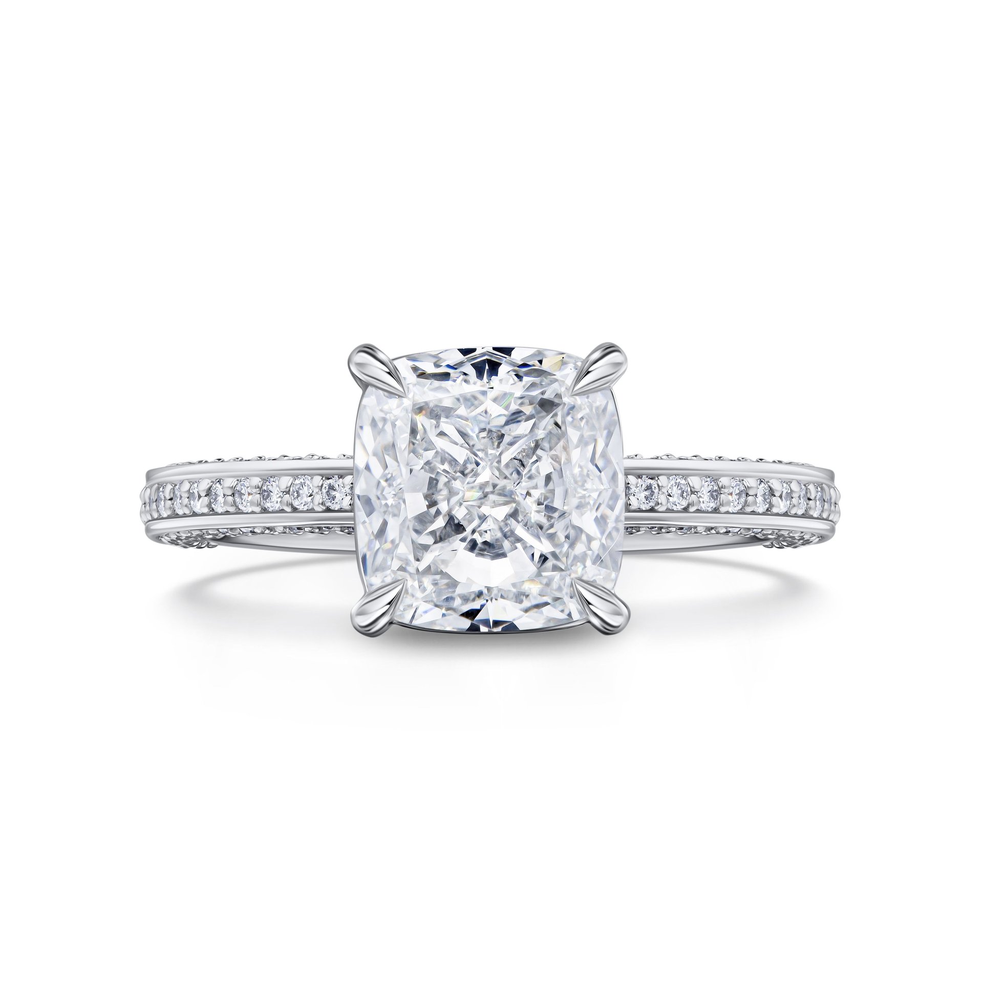 Кольцо с бриллиантом 3.01 карат в белом золоте, дизайн Parure Atelier