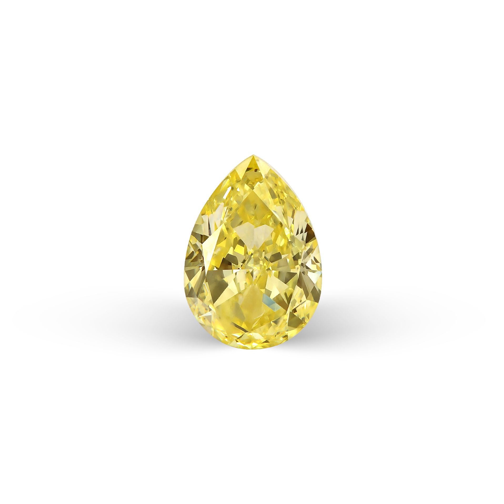 Жёлтый бриллиант 2.20 карата крупным планом, чистый и яркий