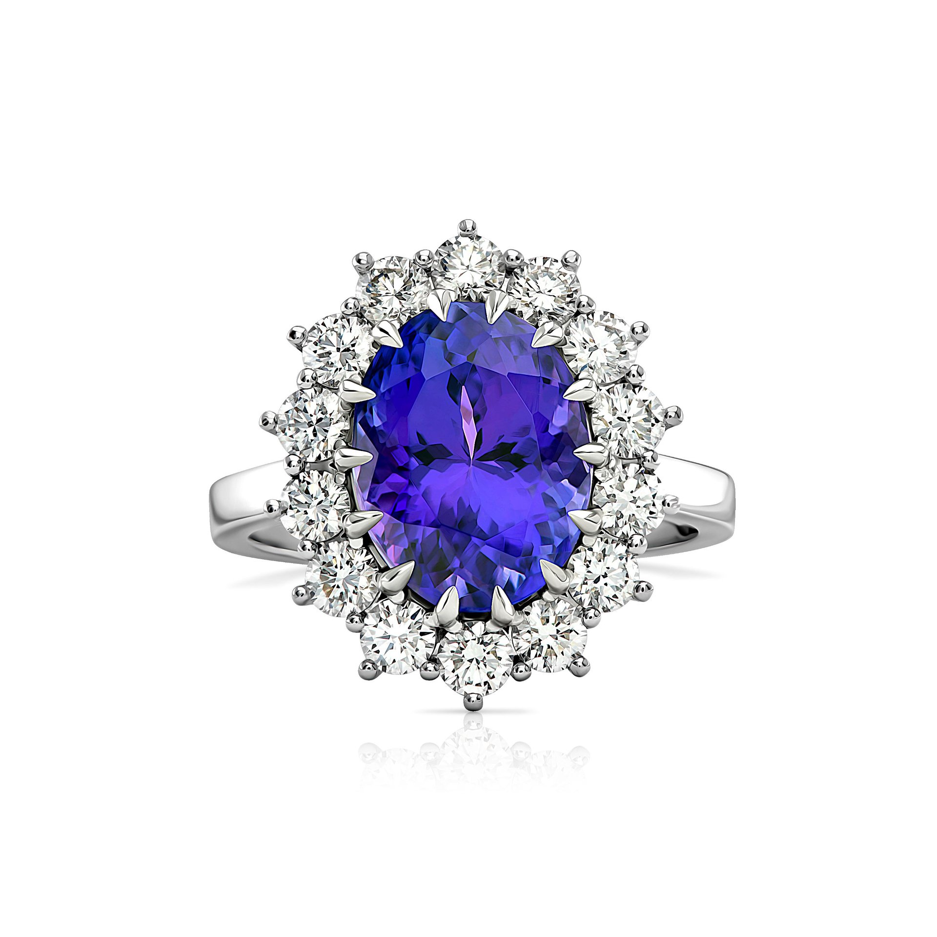 Кольцо с танзанитом 6.44 карата в белом золоте от Parure Atelier