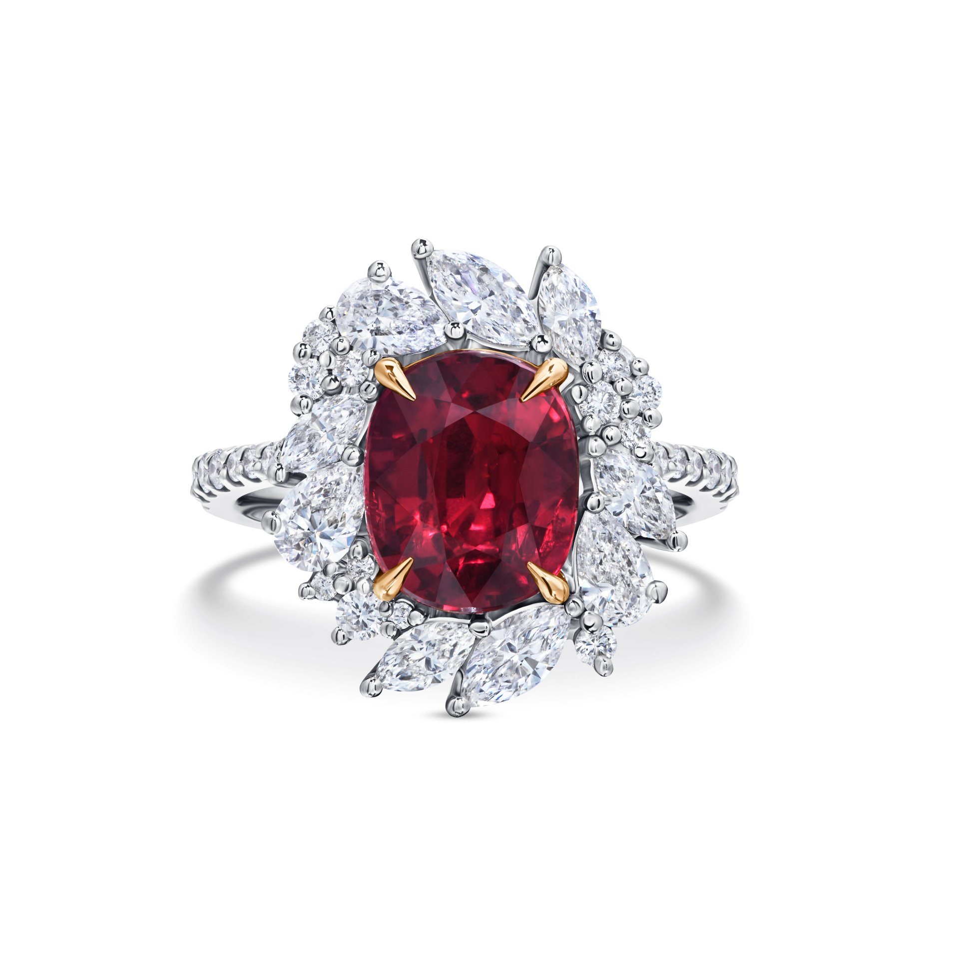 Кольцо с рубином 3.02 карата в белом золоте от Parure Atelier