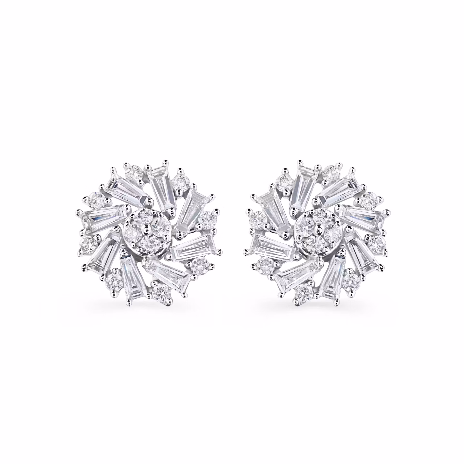 Пусеты из белого золота с бриллиантами 0.819 карат.