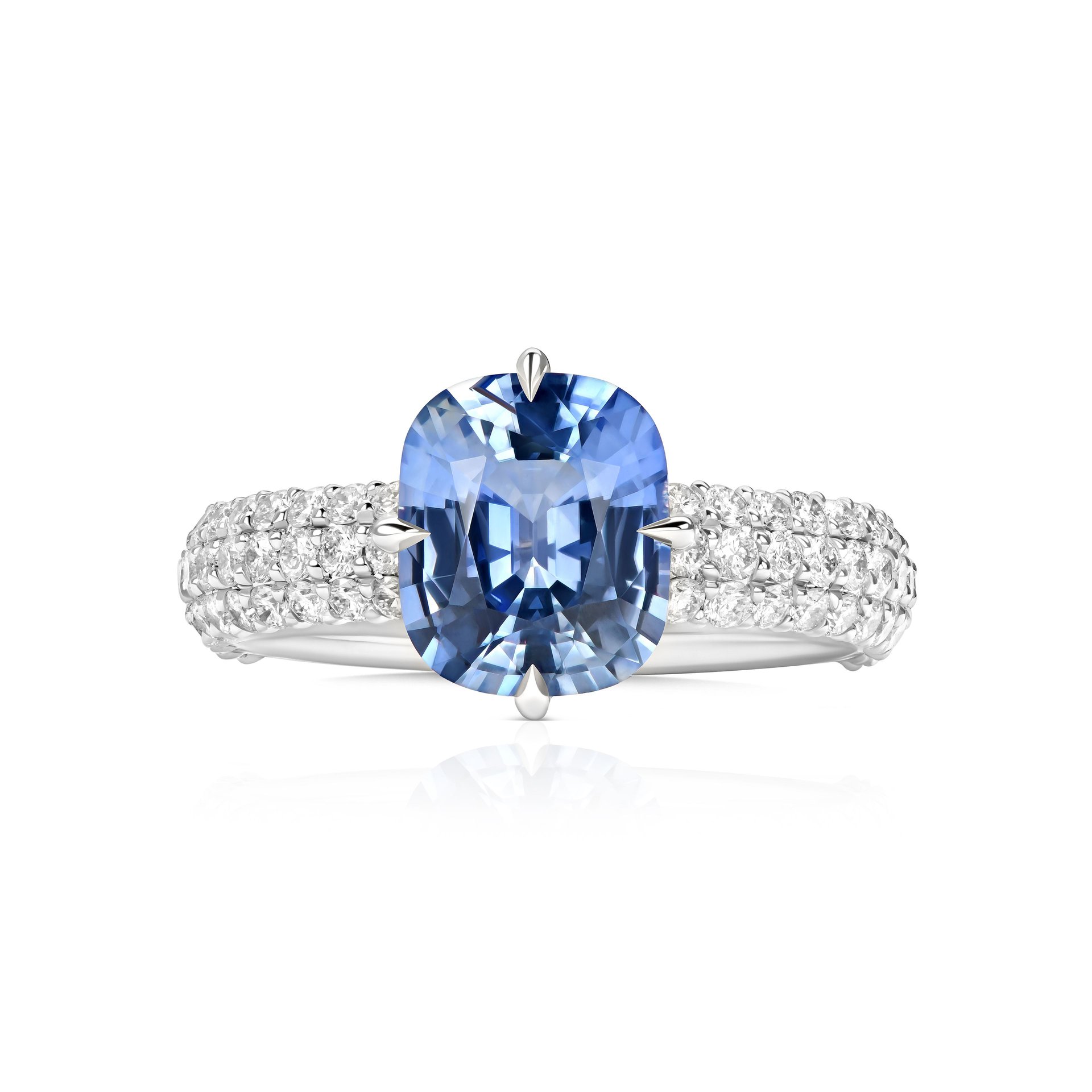 Кольцо с сапфиром 2.48 карат в белом золоте от Parure Atelier