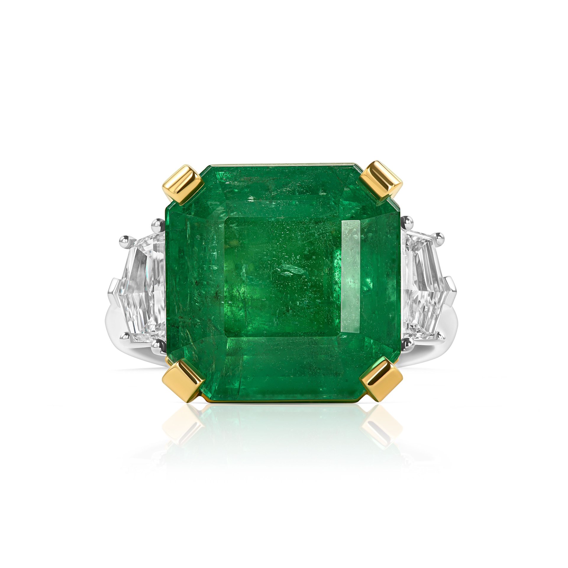 Кольцо из белого золота с изумрудом 10.41 карат, дизайн Parure Atelier